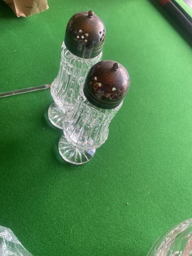 Waterford Crystal Salt & Pepper with etching
