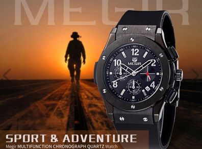 MEGIR Luxury Men Chronograph Military Style Watch