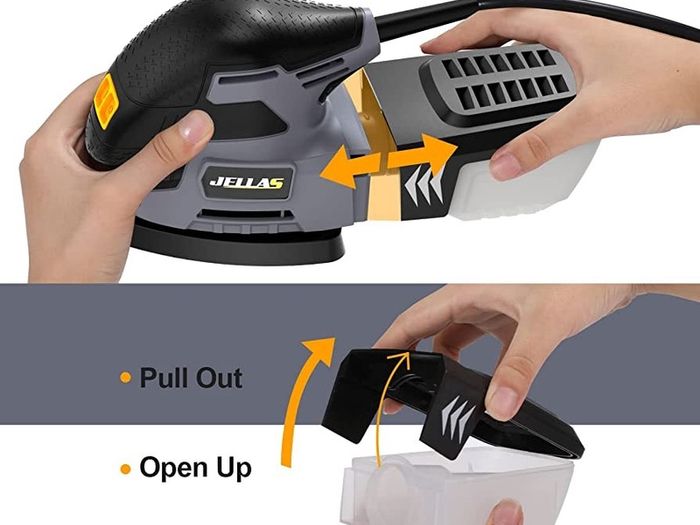 Detail Mouse Sander, 220W Compact Sander Machine for Wood, 13,000 RPM Sanders with Dust Collection, 12PCS Standard Sandpapers, 4 Finger Attachment and Sanding Pad Included (FREE POSTAGE)