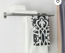 Wall shelf with towel rail, stainless steel, 62X23 cm