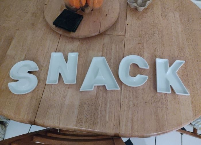 Snack Letter Bowls  - Each bowl spells out a letter