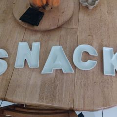 Snack Letter Bowls  - Each bowl spells out a letter