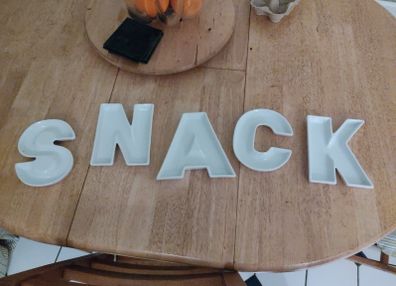 Snack Letter Bowls  - Each bowl spells out a letter