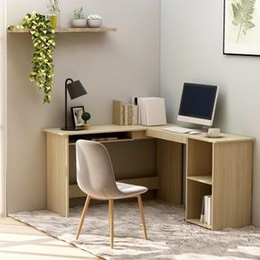 L-Shaped Corner Desk Sonoma Oak 120x140x75 cm Chipboard