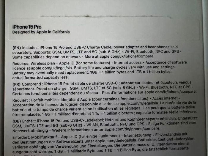 iPhone 15 Pro Box (Box Only)