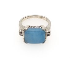 925 Vintage Sterling Silver & Blue Chalcedony Ring
