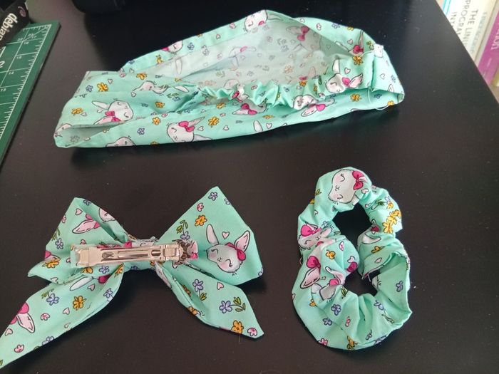 Handmade 3 Items Set: Bandana, Scrunchie and Bow