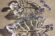 Set Of 2 Crystal Leave As Trinklt Dish.