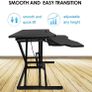 _Sit-stand desk height-adjustable desk top, ergonomic desk converter for computers, laptops and office supplies, compatible with monitor holder, black Image 2