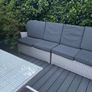 Huge Outdoor Living corner sofa and grey cushions .Please read Image 7