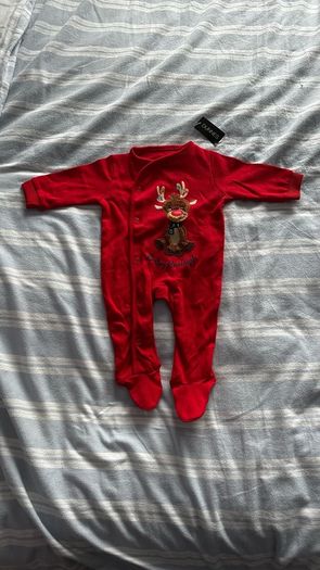 Christmas reindeer babygrow - New