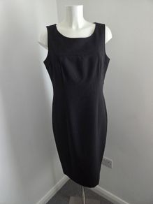 Never Worn. Size 14 Fully Lined Charcoal Pinstripe Sleeveless Dress from The Department