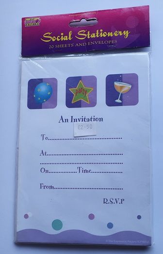 BNIP - A Pack of 20 Party Invitations & Envelopes