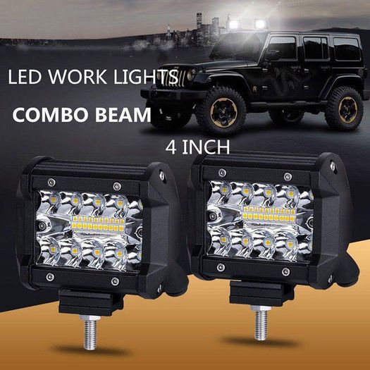 1x 4" Inch 60W 20LED Spot Fog Work Light Flood Spot Combo Off-road Driving Fog Lamp Boat Quad Jeep Truck Tractor Van