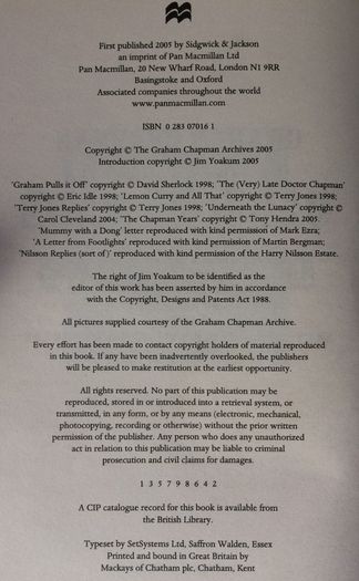 Graham Chapman [2006] Calcium Made Interesting: Sketches, Letters, Essays & Gondolas