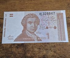 Croatia, 1 Dinar 1991 banknote, uncirculated - free standard postage
