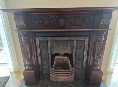 Antique insert and fireplace