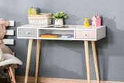 Kids Wooden Study Table Writing Desk with Drawer Ergonomic 39 x 19 x 30 White and Pink