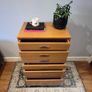 Mid-Century Teak Tallboy Chest of Drawers - Sculpted Handles, Fully Restored Image 6