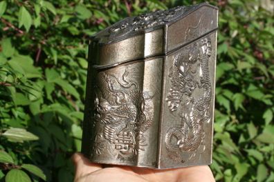 Vintage Chinese Decorative Box H-4" 3" x 3"