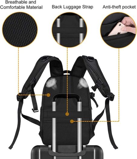 Camera Bag Full Open Waterproof Hardshell Case with Tripod Holder&Laptop Compartmen Mirrorless Insert Protection Photography