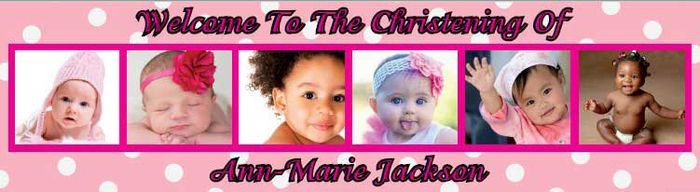 Personalized Christening Party Banner with photos