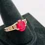 Brand New 10ct Yellow Gold Ruby Solitaire Ring Image 5