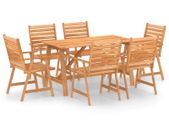 7 Piece Garden Dining Set Solid Acacia Wood