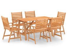 7 Piece Garden Dining Set Solid Acacia Wood