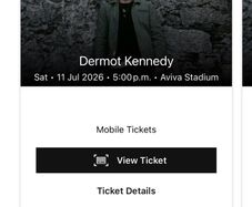 2 x Seated Dermot Kennedy tickets Sat 11th July