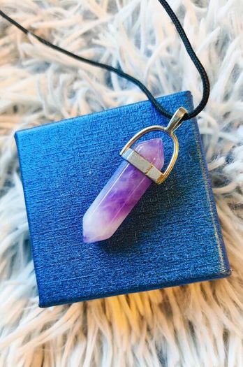 Amethyst crystal pendant necklace