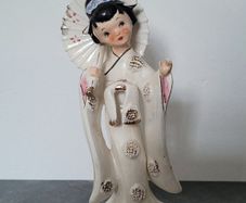 Mid-century handpainted porcelain geisha girl