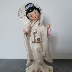 Mid-century handpainted porcelain geisha girl