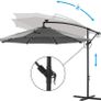 Parasol with LED Solar Lighting, Cantilever Garden Umbrella, 32 LED Lights with Stand, UV Protection up to UPF 50+ with Crank Handle for Garden Patio Image 5