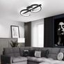 Modern Ceiling Lights LED, 45cm Black Dimmable Ceiling Lights Fixtures LED with Remote Control for Living Room Dining Room Bedroom Kitchen Hallway Offcie Indoor Light - 35W Image 2