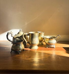Victorian Vintage EPNS Brass Tea Set MUST GO SOON!