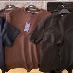 River Island Slim Fit Textured Crew Neck T-Shirt's 5 Pack