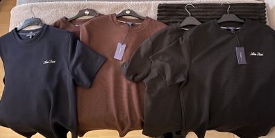 River Island Slim Fit Textured Crew Neck T-Shirt's 5 Pack