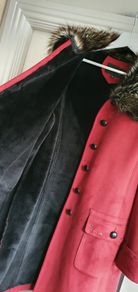 CENTIGRADE Sheepskin style faux suede shearling red coat with stud detail Sz XL (16-20) -Rrp 150 sterling