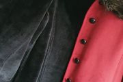 CENTIGRADE Sheepskin style faux suede shearling red coat with stud detail Sz XL (16-20) -Rrp 150 sterling