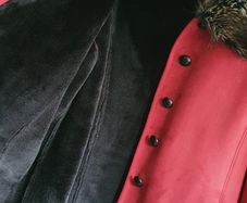 CENTIGRADE Sheepskin style faux suede shearling red coat with stud detail Sz XL (16-20) -Rrp 150 sterling