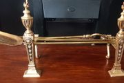 Antique brass fireside set.