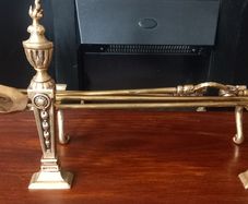 Antique brass fireside set.