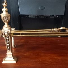 Antique brass fireside set.