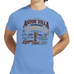 Aston Villa UEFA Europa League Champions 2026 T-Shirt - Commemorative Heavyweight Cotton Tee