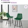 Set of 4 Mustard Velvet Bar Stools Image 3