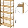 Bathroom shelf bamboo 5 shelves  bathroom shelf, bathroom shelf, stand shelf, kitchen shelf, flower rack, bamboo bookcase, with 5 shelves, adjustable shelves, 60 x 26 x 130 cm Image 3