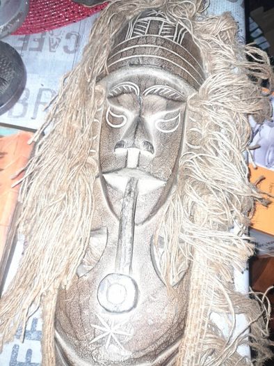 A Beautiful Large Old African Carved Wooden Mask Postage, Available on all my Items or Collection in Rochfortbridge Westmeath,