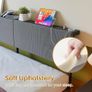 5ft King Bed Frame with USB Charging Station and LED Lights,Floating Bed Frame King Size with Storage Headboard,Upholstered King Bed Frames No Box Spring Needed,Noise-Free Metal bed Image 8