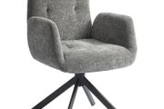 Upholstered Armchair, Accent Chair, Modern Design, Swivel, up to 120 kg, Dark Gray